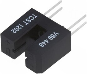 TCST1202, Пропускающий фотопрерыватель, Фототранзистор, Сквозное Отверстие, 3.1 мм, 0.5 мм, 60 мА, 6 В