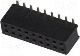 DS1065-05-2X9S8BS, Гнездо, IDC, "мама", PIN 18, прямой, 1,27мм, SMT, 2x9, gold flash, 1А