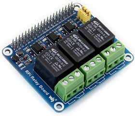 RPi Relay Board, Релейный модуль для Raspberry Pi (3 реле для коммутации 250VAC/5A, 30VDC/5A)