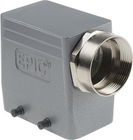 12954600+70052600, H-BE Heavy Duty Power Connector Hood, 10 Contacts, PG29 Thread