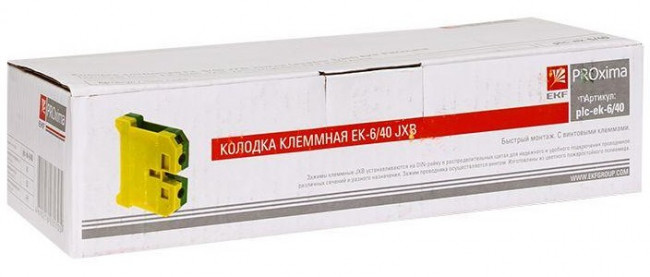 Колодка клеммная ЕК-6/40 JXB земля EKF plc-ek-6/40