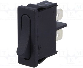 1911.1102, ROCKER; SPST; Pos: 2; OFF-ON; 6A/250VAC; black; IP40; none; 100m?