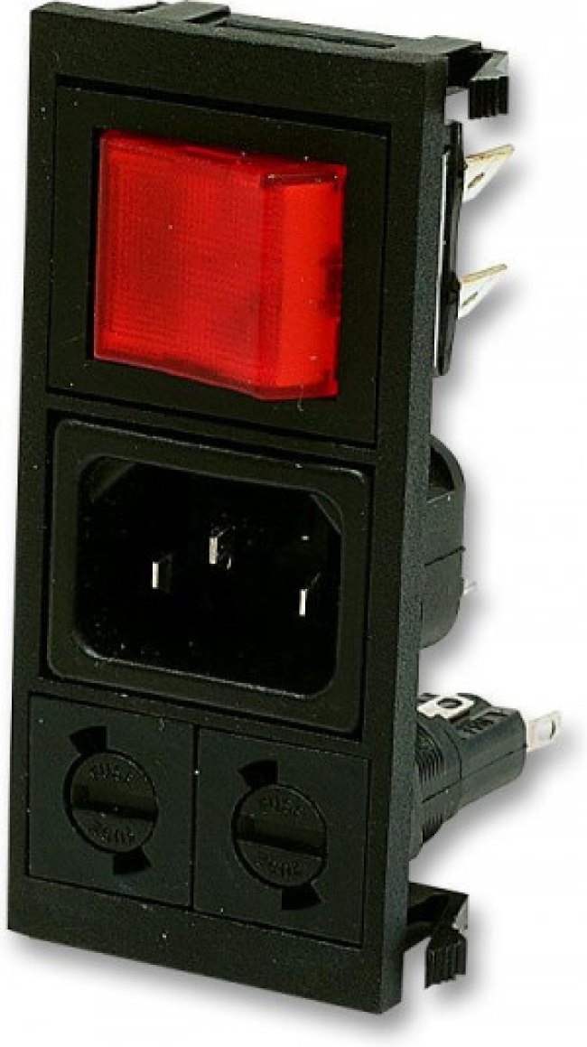 BZV03/Z0000/06, C14 Snap-In IEC Connector Male, 10A, 250 V, Fuse Size 5 x 20mm BZV03/Z0000/06, C14 Snap-In IEC Connector Male, 10A, 250 V, Fuse Size 5 x 20mm