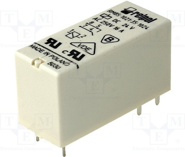 RM85-2021-35-1024, Реле электромагнитное, SPST-NO, Uобмотки 24ВDC, 16A/250ВAC, PCB RM85-2021-35-1024, Реле электромагнитное, SPST-NO, Uобмотки 24ВDC, 16A/250ВAC, PCB