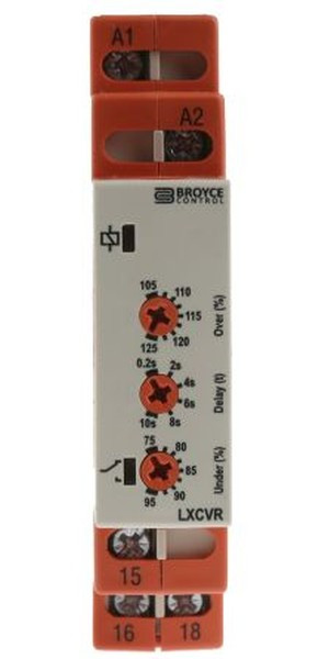 LXCVR 230V, Phase, Voltage Monitoring Relay, 1 Phase, SPDT, DIN Rail