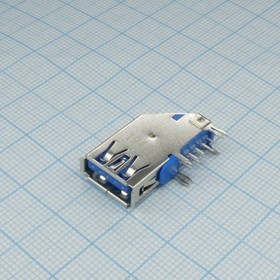 484040003, Разъем USB, тип A, USB 3.0, розетка, 9 выводов, угловая, DIP монтаж