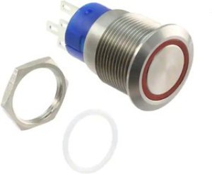 AV1921E324Q04, Pushbutton Switches AV19 DPL 3A MOVE RING LED RED 24V