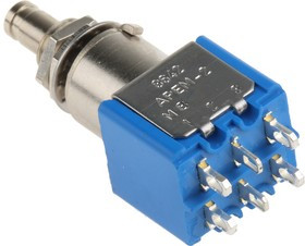 8642A, Miniature Push Button Switch, Momentary, Panel Mount, 6.5mm Cutout, DPDT, 250V ac 8642A, Miniature Push Button Switch, Momentary, Panel Mount, 6.5mm Cutout, DPDT, 250V ac