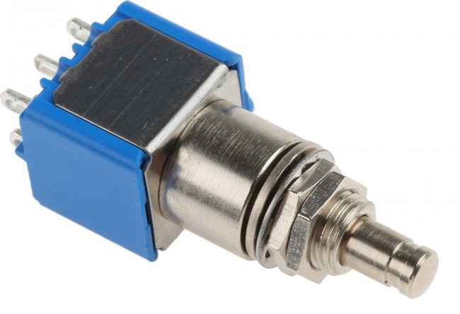 8642A, Miniature Push Button Switch, Momentary, Panel Mount, 6.5mm Cutout, DPDT, 250V ac 8642A, Miniature Push Button Switch, Momentary, Panel Mount, 6.5mm Cutout, DPDT, 250V ac