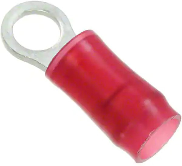 36150, PIDG Insulated Ring Terminal, M3.5 Stud Size, 0.26mm² to 1.65mm² Wire Size, Red
