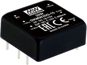 DKMW20F-12, Преобразователь DC/DC, 20Вт, Uвх 9-36В, Uвых 12ВDC, Iвых 0-830мА