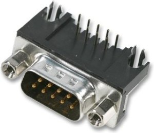 2301843-2, Разъем D Sub, с фиксатором платы, Standard, Штекер, 9 контакт(-ов), DE, Пайка