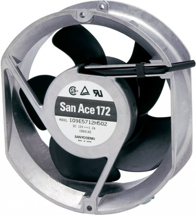 109E5724K502, Осевой Вентилятор, 24 В, Rectangular with Rounded Ends, 172 мм, 51 мм, Шарикоподшипник