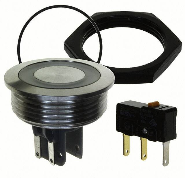 1241.6664.1124000, Pushbutton Switches 30mm Blue Ring Illumination 1241.6664.1124000, Pushbutton Switches 30mm Blue Ring Illumination