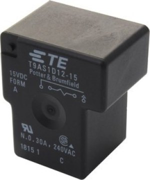 T9AS1D12-15, Реле питания, SPST-NO, 15 В DC, 30 А, T9A Series, Сквозное Отверстие