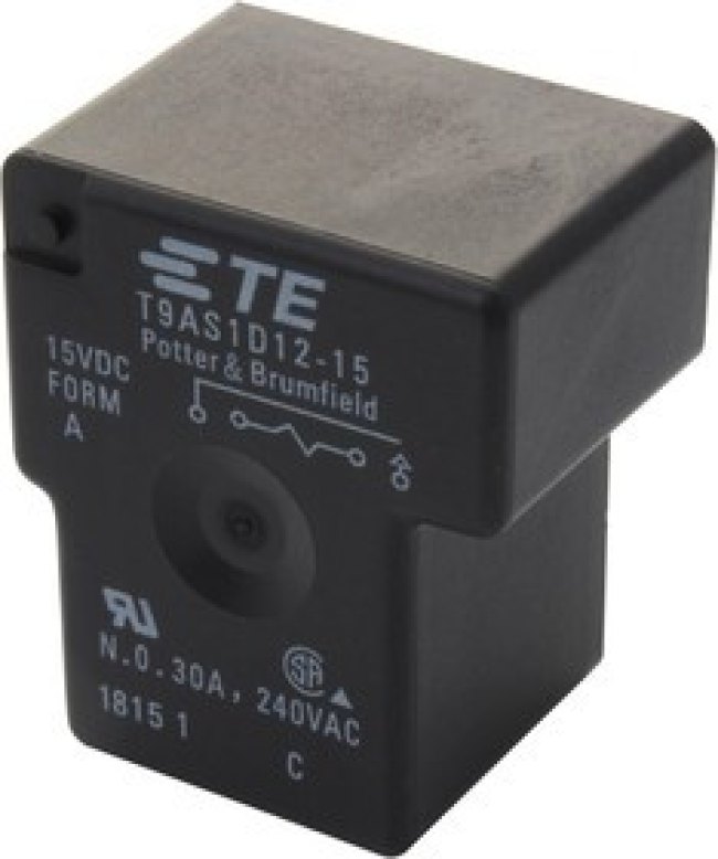 T9AS1D12-15, Реле питания, SPST-NO, 15 В DC, 30 А, T9A Series, Сквозное Отверстие