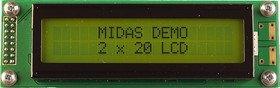 MC22005A6W-SPTLY3.3-V2, MC22005A6W-SPTLY3.3-V2 LCD LCD Display, 2 Rows by 20 Characters