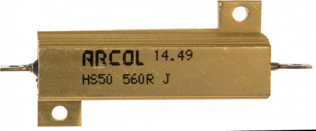 HS50 560R J, 560 50W Wire Wound Chassis Mount Resistor HS50 560R J ±5%