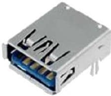 GSB311131HR, Гнездо, USB A, на PCB, THT, угловой 90°, USB 3.0, позолота