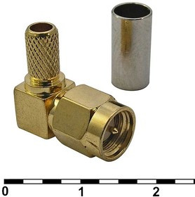 SMA-LC58P, Разъем SMA коннектор под RG-58 обжимной Г-образный