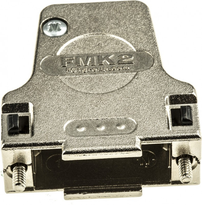 FMK2 / 1727040097, FMK Series Die Cast Zinc Angled D Sub Backshell, 15 Way, Strain Relief