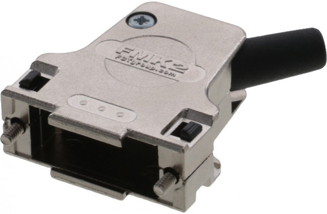 FMK2 / 1727040097, FMK Series Die Cast Zinc Angled D Sub Backshell, 15 Way, Strain Relief