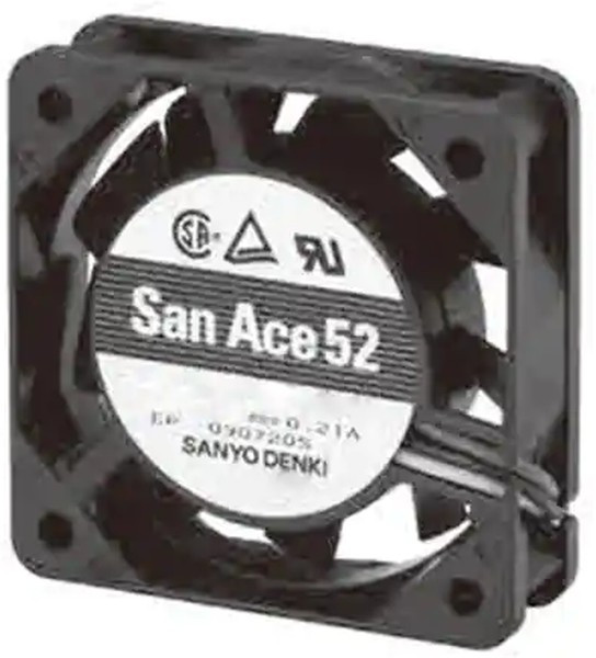 9GA0512P7G001, Вентилятор: DC, осевой, 12ВDC, 52x52x15мм, 30куб.м/ч, 38дБА, шариковый