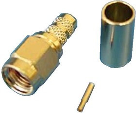 RP-SMA-C58JG (R901-9884-02RFX) (RSMA1111A1- 3GT50G-58U-50), Коннектор (м) на RG-58, позолоченный, обжим RP-SMA-C58JG (R901-9884-02RFX) (RSMA1111A1- 3GT50G-58U-50), Коннектор (м) на RG-58, позолоченный, обжим