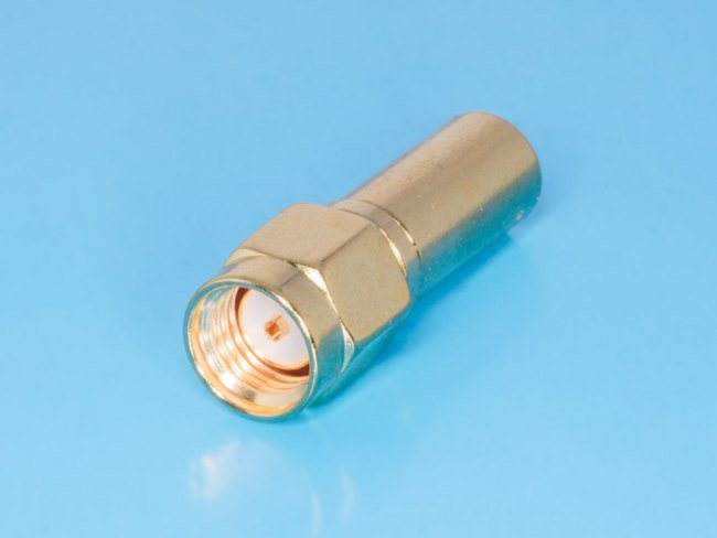 RP-SMA-C58JG (R901-9884-02RFX) (RSMA1111A1- 3GT50G-58U-50), Коннектор (м) на RG-58, позолоченный, обжим RP-SMA-C58JG (R901-9884-02RFX) (RSMA1111A1- 3GT50G-58U-50), Коннектор (м) на RG-58, позолоченный, обжим