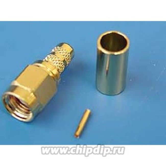 RP-SMA-C58JG (R901-9884-02RFX) (RSMA1111A1- 3GT50G-58U-50), Коннектор (м) на RG-58, позолоченный, обжим RP-SMA-C58JG (R901-9884-02RFX) (RSMA1111A1- 3GT50G-58U-50), Коннектор (м) на RG-58, позолоченный, обжим
