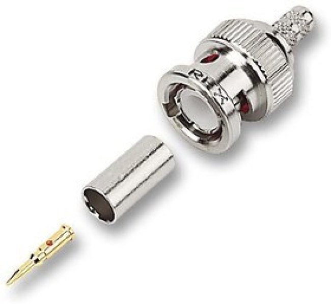 B1121E1-ND3G-5-50, Разъем РЧ / Коаксиальный, BNC Коаксиальный, Прямой Штекер, Обжимной, 50 Ом B1121E1-ND3G-5-50, Разъем РЧ / Коаксиальный, BNC Коаксиальный, Прямой Штекер, Обжимной, 50 Ом
