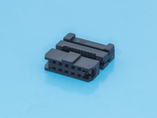 IDC2-10, Разъем IDC 2х5 гнездо на плоский кабель, шаг 2мм