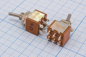 Тумблер; №208 ПРыч\220В\ 4А\ON-OFF\d 6,2\мет\ 6C\П2Т-1-1В\
