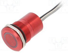 MC22LCRGR, Pushbutton Switches 22mm NormClsdAl Red Anodised Grn/Red LED