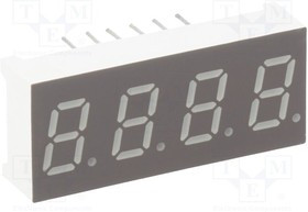 KW4-30GCGA, Дисплей: LED, 7-сегментный, 7,62мм, 0,3", II.зн: 4, желто-зеленый
