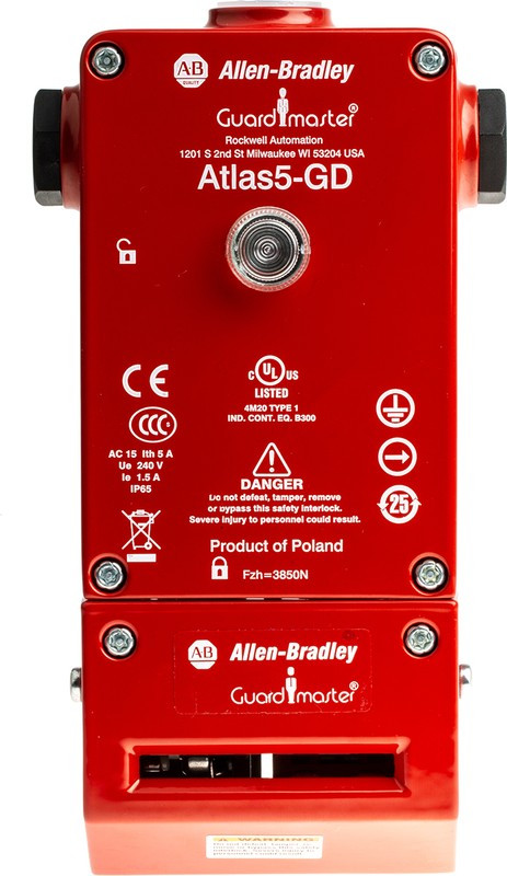 440G-L07263, 440G-L Series Solenoid Interlock Switch, Power to Unlock, 110V ac/dc, Actuator Included