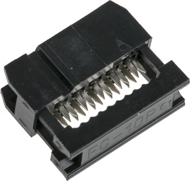 10-Way IDC Connector Socket for Cable Mount, 2-Row