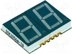 OSK2056A-LB, Дисплей: LED, 7-сегментный, 14,22мм, 0,56", II.зн: 2, синий, 8-25мкд OSK2056A-LB, Дисплей: LED, 7-сегментный, 14,22мм, 0,56", II.зн: 2, синий, 8-25мкд