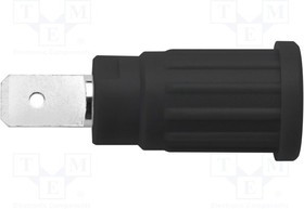 SEPB7090NI-SW, Гнездо, "банан" 4мм, 24А, 1кВ, черный, на панель, на корпус, 34мм