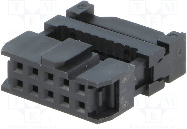 AWP-10, Вилка, IDC, "мама", PIN: 10, IDC, на шлейф, 1,27мм, позолота