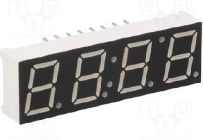 TDCR1050M, Дисплей: LED, 7-сегментный, 10мм, 0,39", II.зн: 4, красный, 4-6мкд