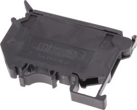 3004126, UK Series Black Fused DIN Rail Terminal, Single-Level, Screw Termination, Fused