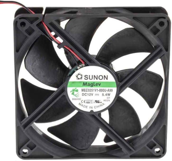 MEC0251V1-000U-A99, Вентилятор осевой, 12В DC, 120x120x25мм, подшипник Vapo, 183,8куб.м/ч, 44,5дБА MEC0251V1-000U-A99, Вентилятор осевой, 12В DC, 120x120x25мм, подшипник Vapo, 183,8куб.м/ч, 44,5дБА