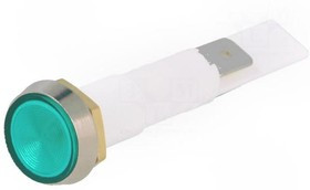 C027500NAH, Индикат.лампа с неоновой лампой, плоский, 230ВAC, Отв 10мм