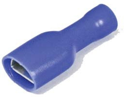 Клемма розетка, 6,4x0,8, обжимная, изолированная синяя