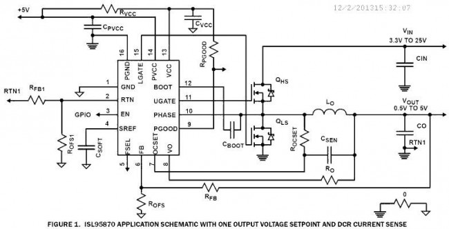 ISL95870IRUZ-T, CONTROLLER, SYNCHRONOUS BUCK, UTQFN-16