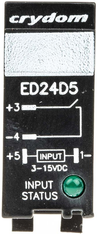 ED24D5, ED Series Solid State Relay, 5 A Load, DIN Rail Mount, 280 V rms Load, 15 V dc Control