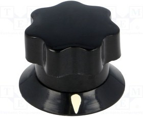 G320.621, Ручка, с указателем, ABS, dоси: 6мм, d19x16мм, черный, винтом