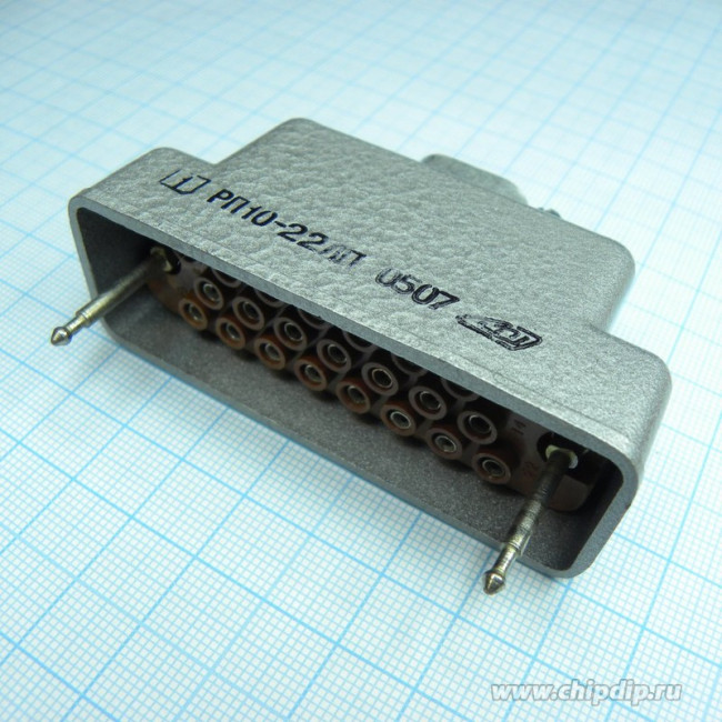 РП10-22 ЛП розетка с/к, Соединитель низкочастотный, прямоугольный, внутреннего монтажа, год 2024