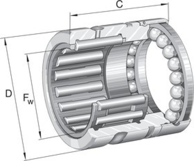 NX7-Z-TV-XL 7mm I.D Roller Bearing, 14mm O.D